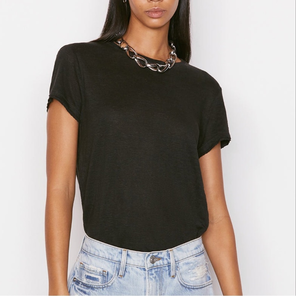 FRAME Easy True Tee Noir Linen size Small